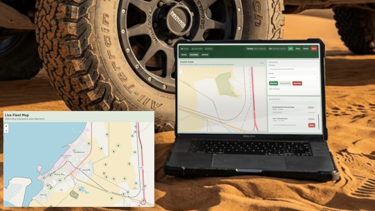Fleet Tracking Operations Dashboard showing live telemetry and actionable alerts